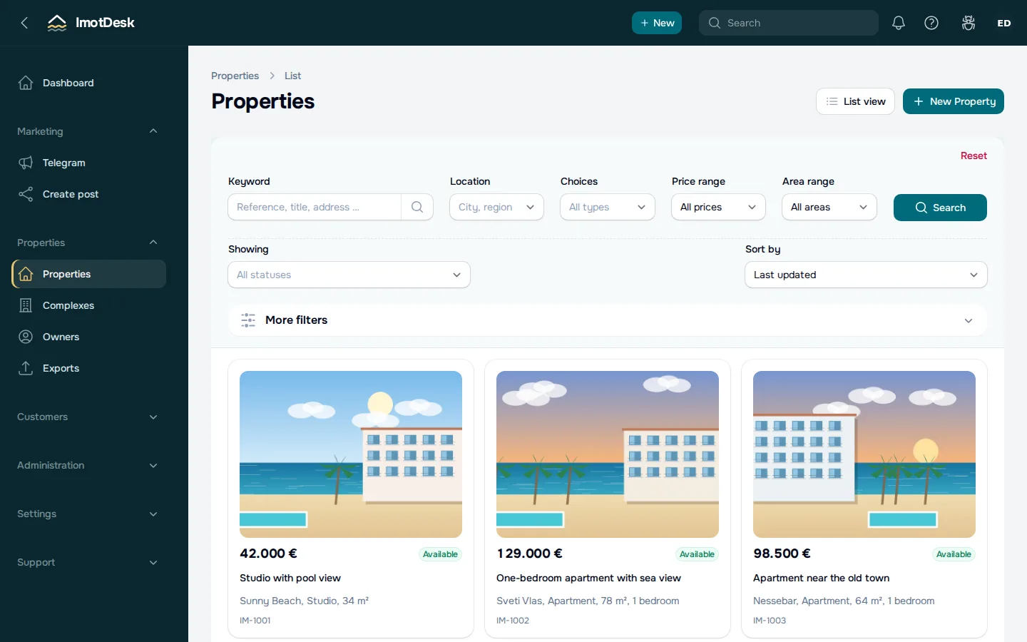 Complete listings in minutes